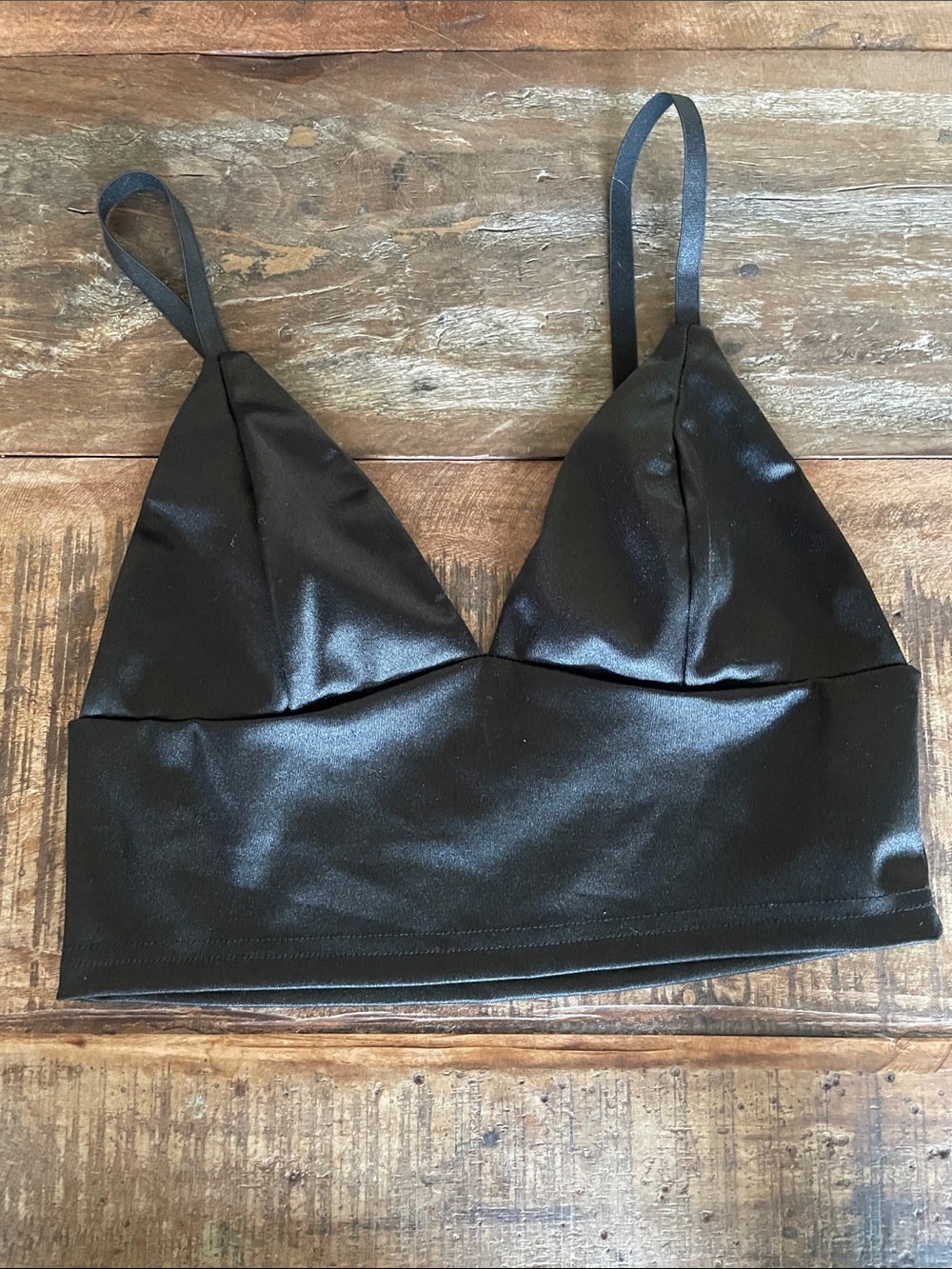 SHEIN Black Satin Bralette